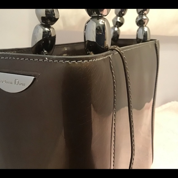 Auth Christian Dior Maris Pearl Patent Leather Bag - Picture 15 of 16